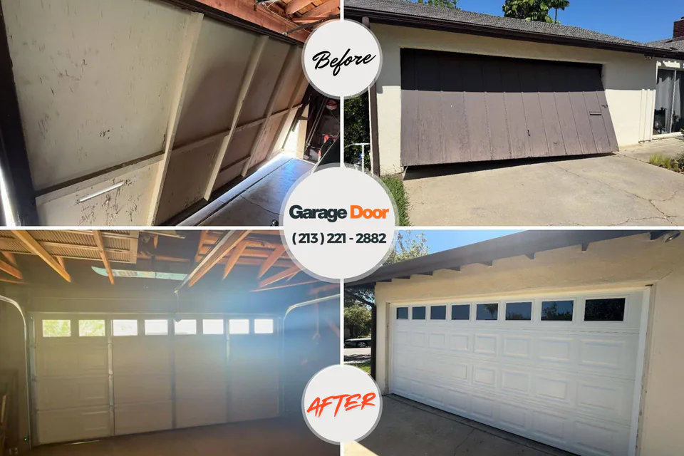 Before and after: garage door repair Clyde, NY